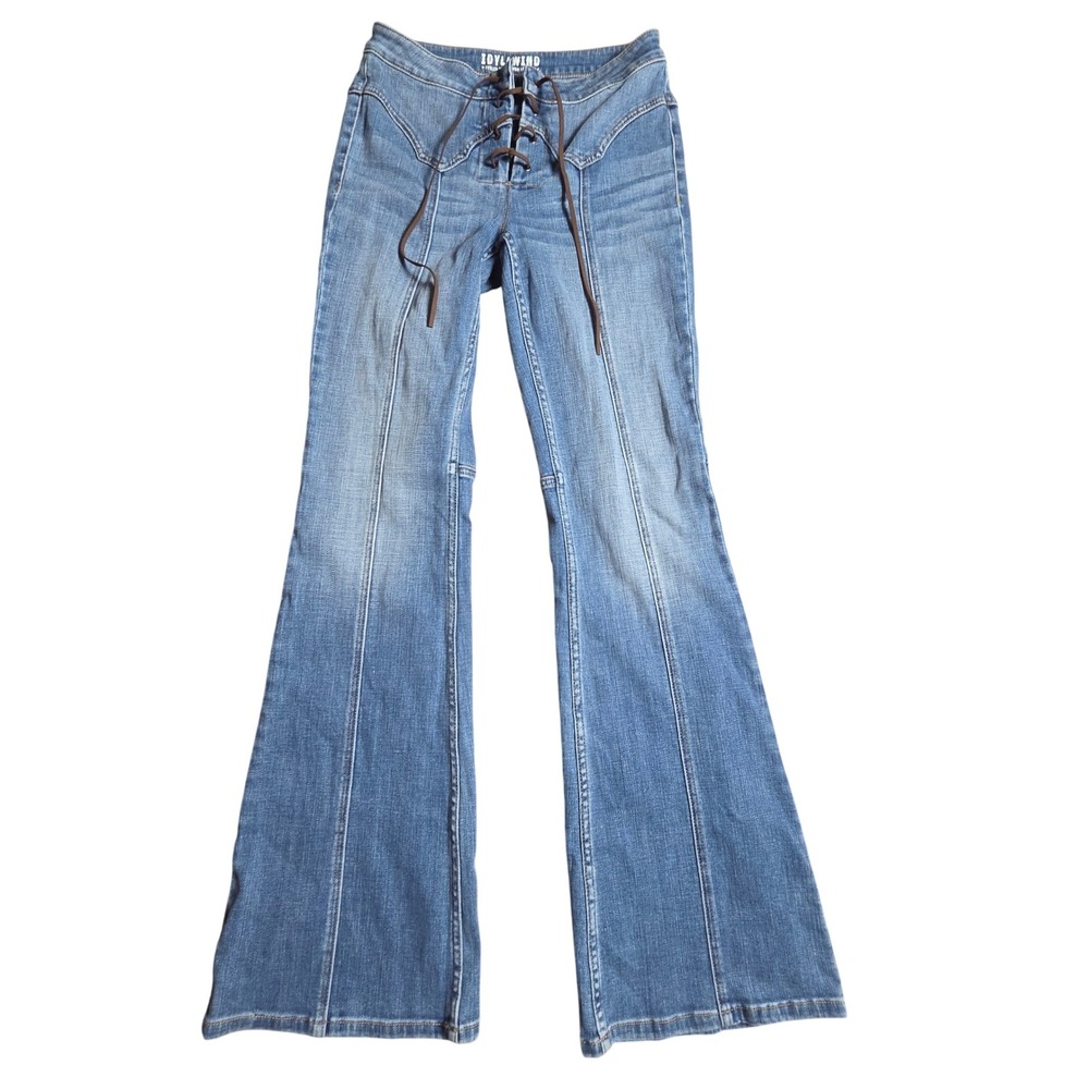 Idyllwind Lace Up Front Flare Jeans 6x34L Miranda Lambert Western Boho Festival